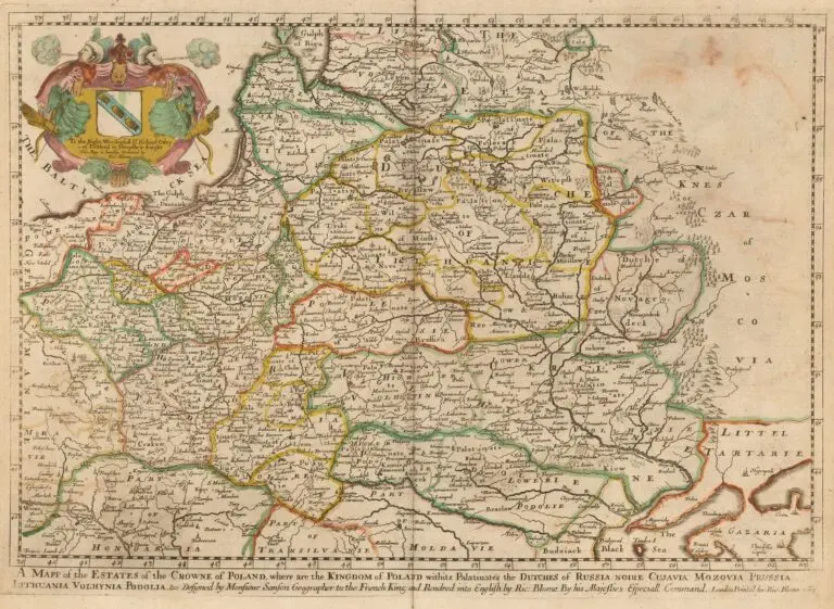 A Mapp of the Estates of the Crowne of Poland, where are the Kingdom of Poland with its Palatinates the Dutches of Russia Noire Cujavia Mozovia Prussia Lithuania Volhynia Podolia &c...1669,