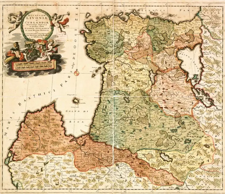 Ducatuum Livoniæ et Curlandiæ Novissima Tabula in Quibus sunt Estonia Litlandia...cum Privilegio Ord: Hollandiæ et West-Friesiæ.
