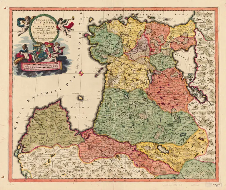 Ducatuum Livoniæ et Curlandiæ Novissima Tabula in Quibus sunt Estonia Litlandia...cum Privilegio Ord: Hollandiæ et West-Friesiæ.