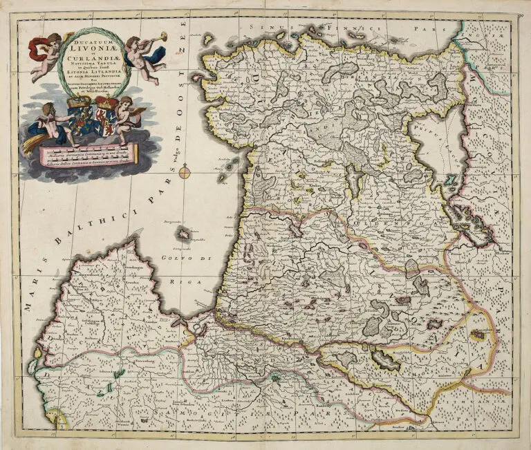 Ducatuum Livoniæ et Curlandiæ Novissima Tabula in Quibus sunt Estonia Litlandia...cum Privilegio Ord: Hollandiæ et West-Friesiæ.