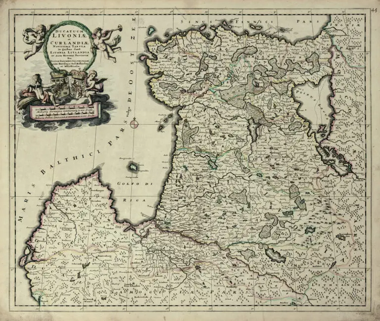 Ducatuum Livoniæ et Curlandiæ Novissima Tabula in Quibus sunt Estonia Litlandia...cum Privilegio Ord: Hollandiæ et West-Friesiæ.