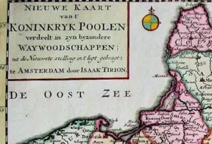 1744 - 1784 detail of Delisle-Tirion map from Tirion