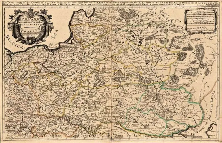 Poland Subdivided according to the Extent of its severall Palatinates ...Dedicated To the most serene and most sacred majesty of Charles II...,