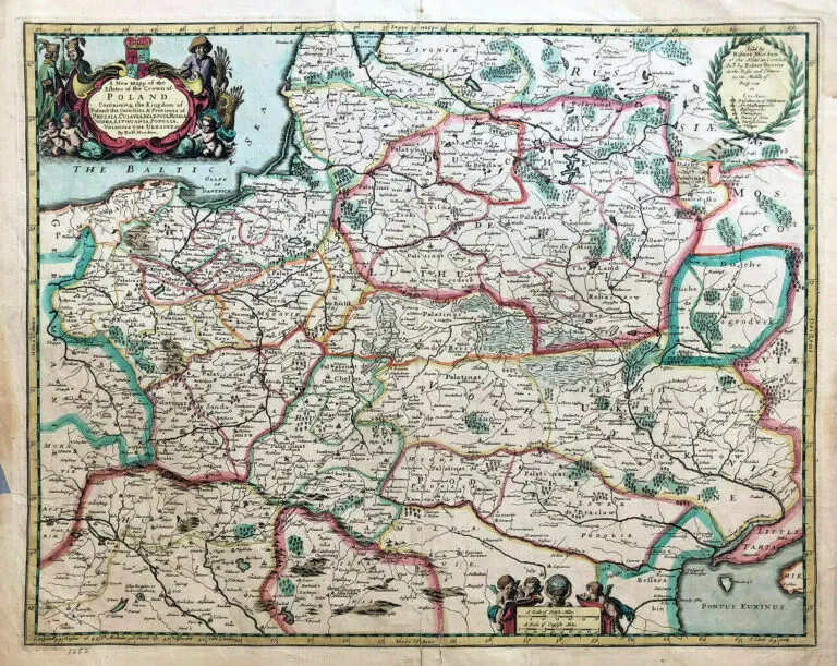 A New Mapp of the Estates of the Crown of Poland. Containing: the Kingdom of Poland the Dutchies & Provinces of Prussia..,
