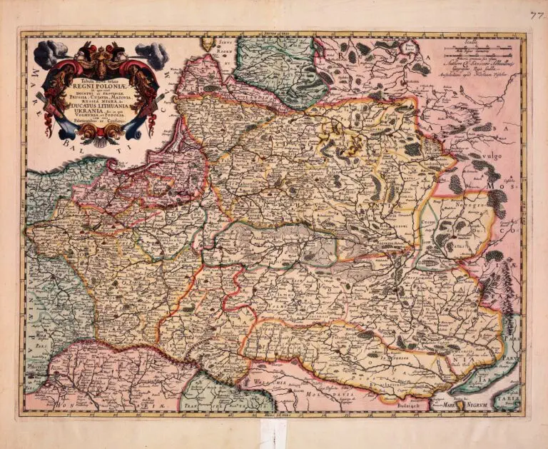 Tabula nova totius REGNI POLONIÆ. in quo sunt Ducatus et Provinciae Prussia, Cujavia, Mazovia, Russia Nigra, &c. DUCATUS LITHUANIA, UKRANIA, &c..,