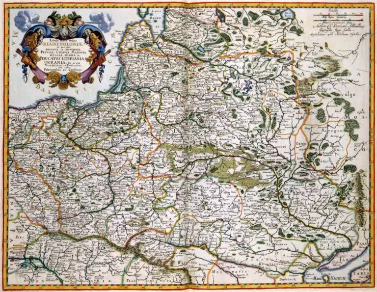 Tabula nova totius REGNI POLONIÆ. in quo sunt Ducatus et Provinciae Prussia, Cujavia, Mazovia, Russia Nigra, &c. DUCATUS LITHUANIA, UKRANIA, &c..,