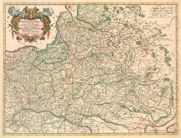 Tabula nova totius REGNI POLONIÆ. in quo sunt Ducatus et Provinciae Prussia, Cujavia, Mazovia, Russia Nigra, &c. DUCATUS LITHUANIA, UKRANIA, &c..,