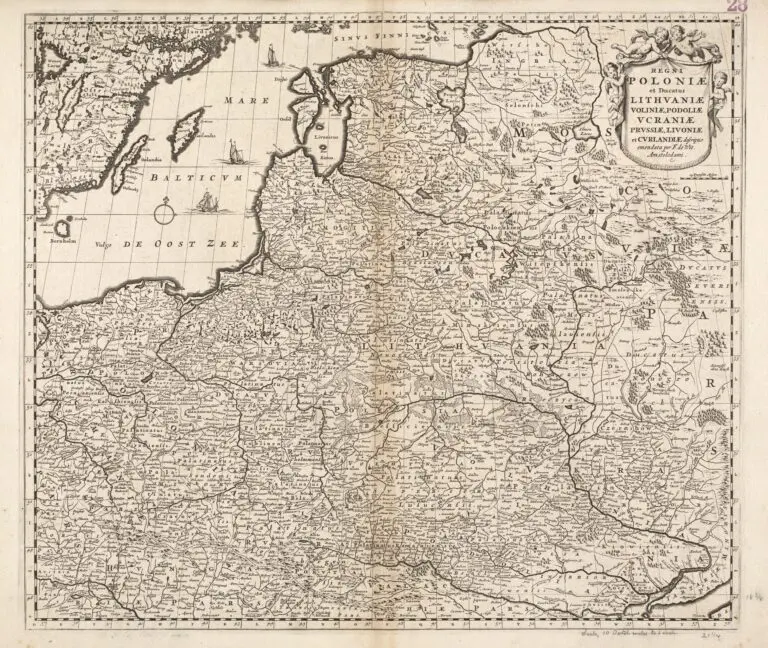 REGNI POLONIÆ et Dvcatus LITHVANIÆ, Voliniae, Podoliae Vcraniae Prvssiæ et Cvrlandiæ Novissima et Correctissima Descriptio..,