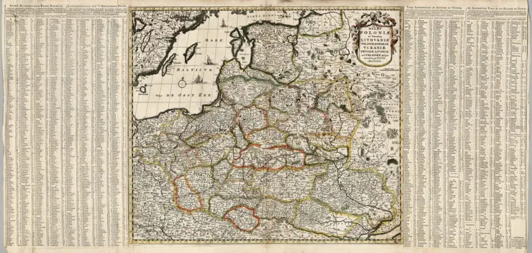 REGNI POLONIÆ et Dvcatus LITHVANIÆ, Voliniae, Podoliae Vcraniae Prvssiæ et Cvrlandiæ Novissima et Correctissima Descriptio..,