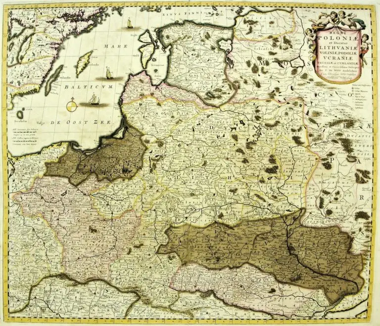 REGNI POLONIÆ  et Dvcatus LITHVANIÆ...descriptio emendata per F. de Wit. Amstelodami per F. de Witt Cum Privilegio..,