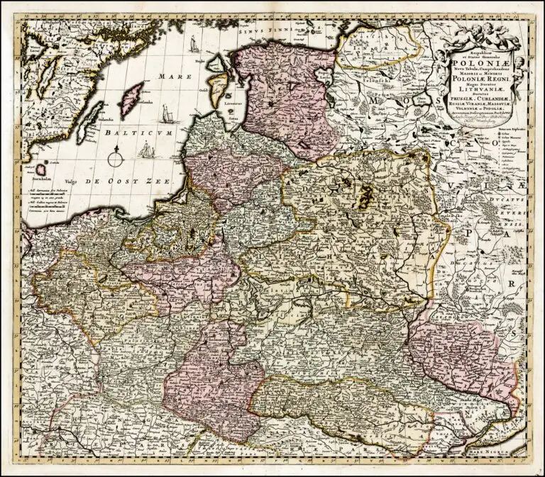 Reipublicæ et Status Generalis POLONIÆ Nova Tabula, Comprehendens Maioris et Minoris Poloniæ  Regni, Magni Ducatus Lithvaniæ Ducatus Prussiæ, Curlandiæ, Russiæ Vcraniæ, Massoviæ, Volhyniæ et Podoliæ,