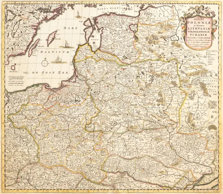 REGNI POLONIÆ  et Dvcatus LITHVANIÆ...descriptio emendata per F. de Wit. Amstelodami per F. de Witt Cum Privilegio..,