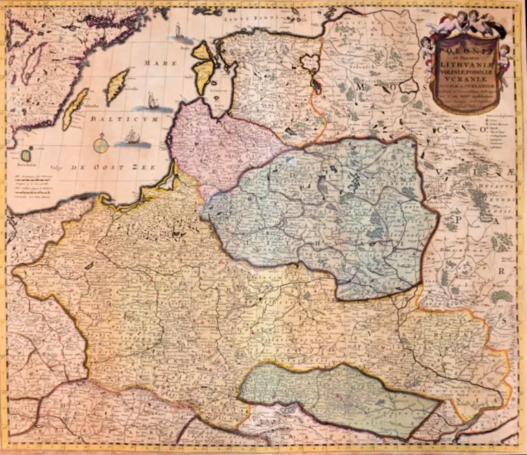 REGNI POLONIÆ  et Dvcatus LITHVANIÆ...descriptio emendata per F. de Wit. Amstelodami per F. de Witt Cum Privilegio..,