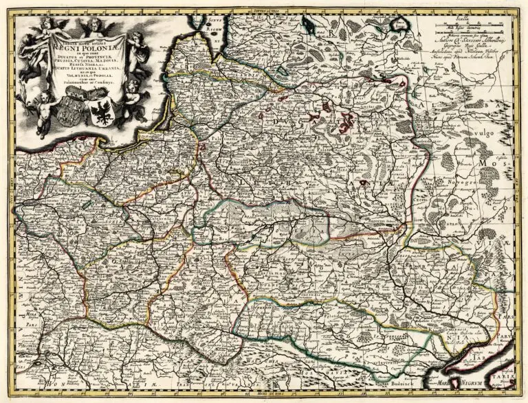 Tabula Nova totius REGNI POLONIÆ in quo sunt DUCATUS et PROVINCIAE PRUSSIA, CUJAVIA, MAZOVIA, RUSSIA, NIGRA &c. DUCATUS LITHUANIA, UKRAINIA... VOLHYNIA et PODOLIA,