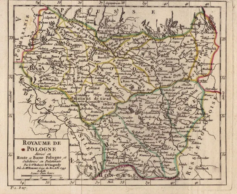 Royaume de Pologne divise en Haute et Basse (Southern) Pologne ...
