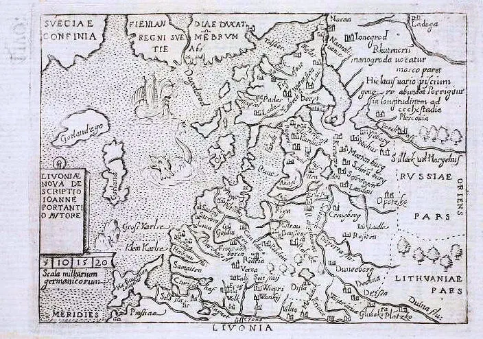 LIVONIÆ NOVA DESCRIPTIO IOANNE PORTANTIO AUCTORE