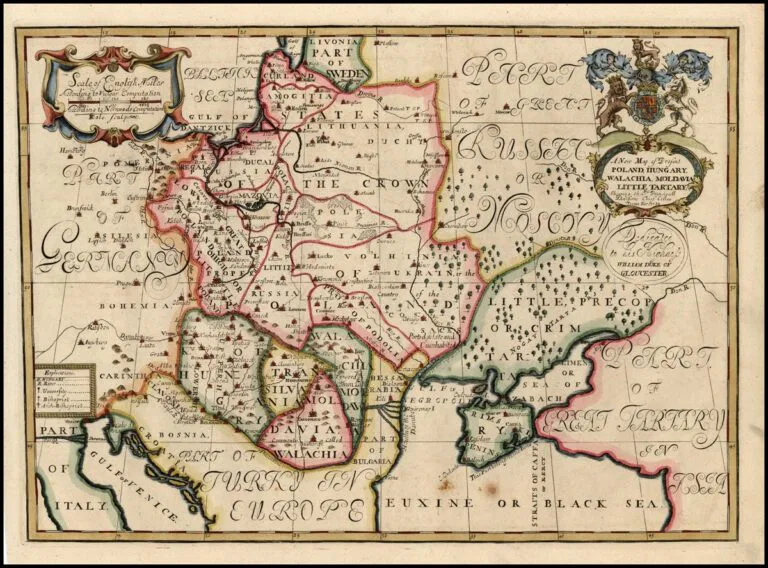A New Map of Present Poland, Hungary, Walachia, Moldavia, Little Tartary &c. Shewing thier Principall Divisions Chief Cities, Towns, Rivers, &c.,