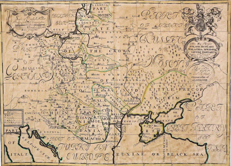 A New Map of Present Poland, Hungary, Walachia, Moldavia, Little Tartary &c. Shewing thier Principall Divisions Chief Cities, Towns, Rivers, &c.,
