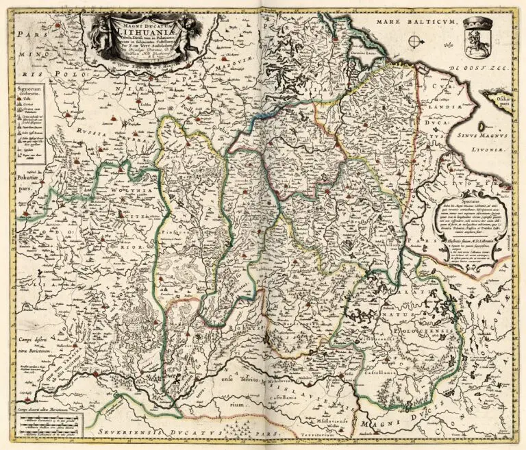 Magni Ducatus Lithuaniæ Tabula, Divisa tam in Palatinatus, quam in subjacentes Castellanias,