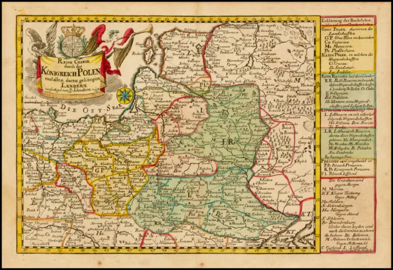 Reise Charte durch das Königreich Polen : mit allen darzu gehörigen Laendern / verfertiget von J[ohann] G[eorg] Schreibern in Leipzig,