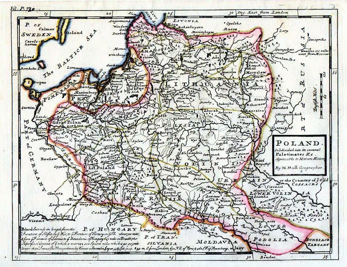 Poland Subdivided into its several Palatinates &c, Agreeable to Modern History,