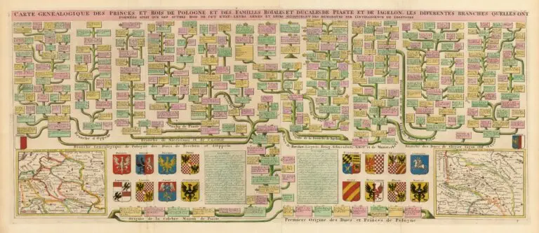 Carte Genealogique Des Princes Et Rois De Pologne Et Des Familles Roiales Et Ducales De Piaste Et De Iagelon...Tome. 4 No. 22