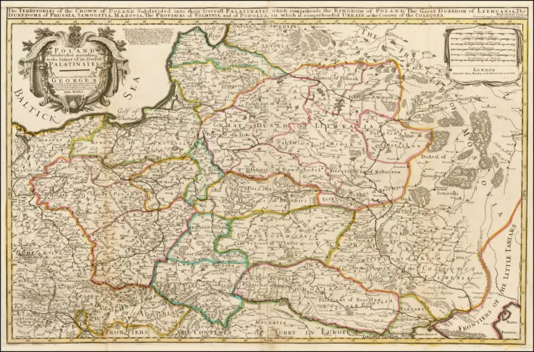 Poland Subdivided According to the Extent of its Severall Palatinates,
