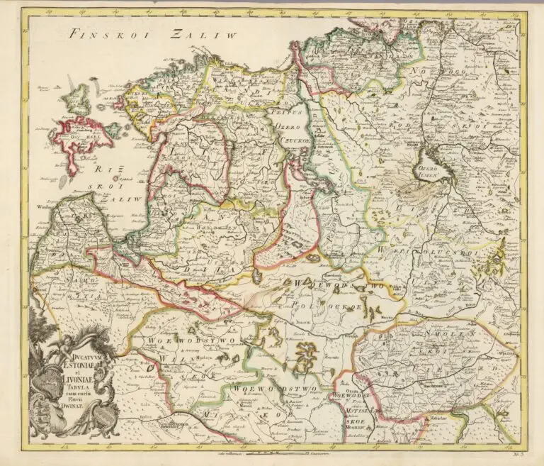 Dvcatvvm Estoniae et Livoniae, Tabvla cumcursu Fluvii Dwiniae,