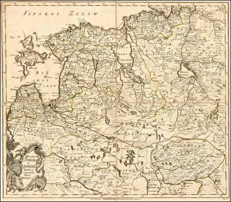 Dvcatvvm Estoniae et Livoniae, Tabvla cumcursu Fluvii Dwiniae,