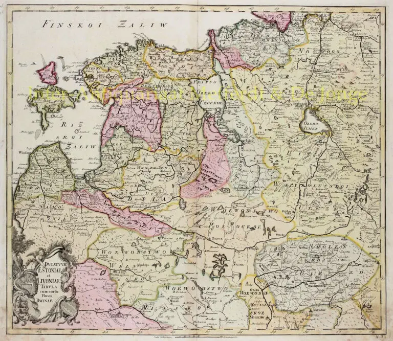 Dvcatvvm Estoniae et Livoniae, Tabvla cumcursu Fluvii Dwiniae,