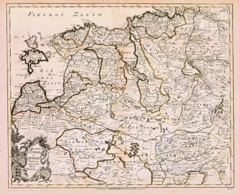 Dvcatvvm Estoniae et Livoniae, Tabvla cumcursu Fluvii Dwiniae,