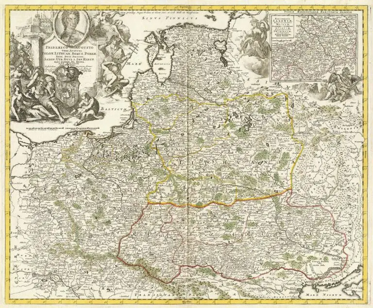 Friderico Augusto, vere Augusto, Polon. Lithuan. Borus. Pomer., Regi. Duci. Principi., Saxon. Utr. Duci. S. Imp. Elect., Haec. Imperii. Sui. Regna.