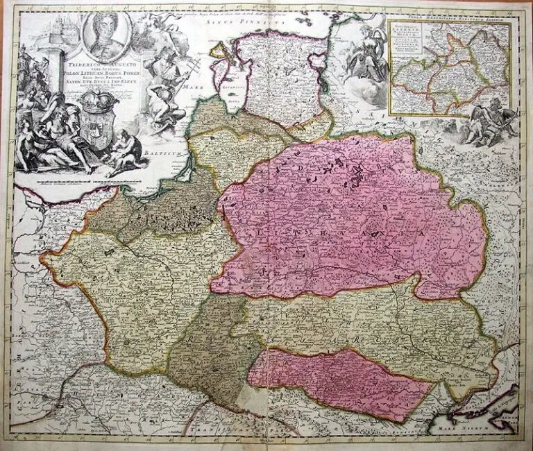 Friderico Augusto, vere Augusto, Polon. Lithuan. Borus. Pomer., Regi. Duci. Principi., Saxon. Utr. Duci. S. Imp. Elect., Haec. Imperii. Sui. Regna.