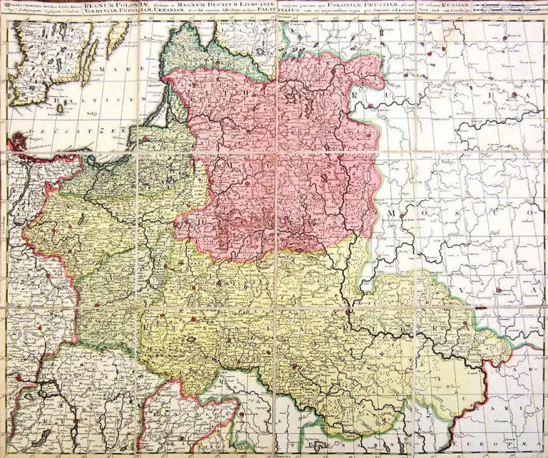 Regnum Poloniӕ divisum in Magnum Ducatum Lithuaniæ, Magnum parvam que Poloniam, Prussiam, albam et rubram Russiam, Volhyniam, Podoliam, Ukraniam...per Gerard et Leonard Valk. Amst. cum Privilegio,