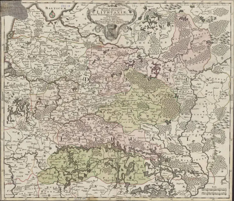 Novißima et accuratißima Magni Ducatus  Magni Ducatus Lithuaniæ in suos Palatinaus et Castellanias divisae Delineatio, cura et impressis Matthaei Seutteri, S. Caes. et reg. Cathol. Majest. Geogr. et Chalcographi Augustani,