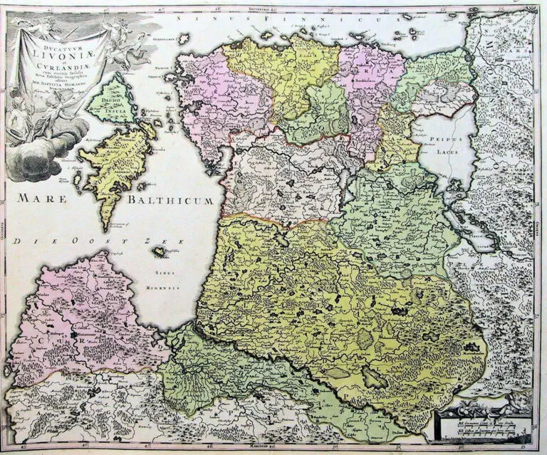 DVCATVVM LIVONIÆ et CVRLANDIÆ cum vicinis Insulis..