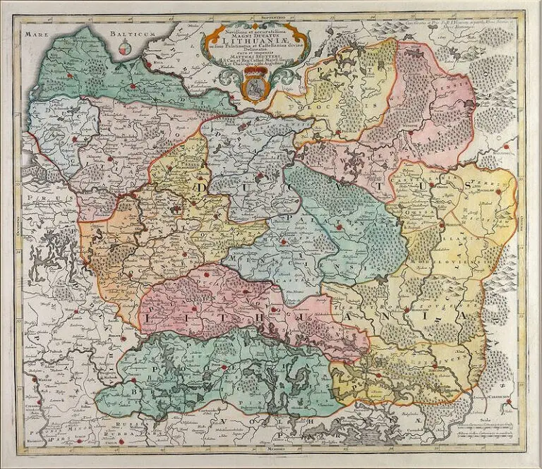 Novißima et accuratißima Magni Ducatus  Magni Ducatus Lithuaniæ in suos Palatinaus et Castellanias divisae Delineatio, cura et impressis Matthaei Seutteri, S. Caes. et reg. Cathol. Majest. Geogr. et Chalcographi Augustani,