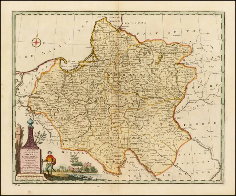 A New and ACCURATE MAP OF POLAND, LITHUANIA &c. Divided into its Palatinats, drawn from the best authorities, assisted by the most approv