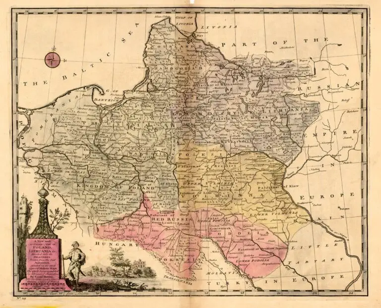 A New and ACCURATE MAP OF POLAND, LITHUANIA &c. Divided into its Palatinats, drawn from the best authorities, assisted by the most approv