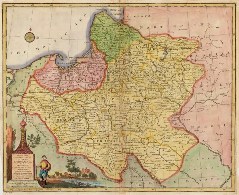 A New and ACCURATE MAP OF POLAND, LITHUANIA &c. Divided into its Palatinats, drawn from the best authorities, assisted by the most approv