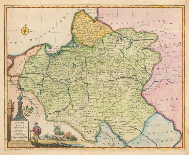 A New and ACCURATE MAP OF POLAND, LITHUANIA &c. Divided into its Palatinats, drawn from the best authorities, assisted by the most approv
