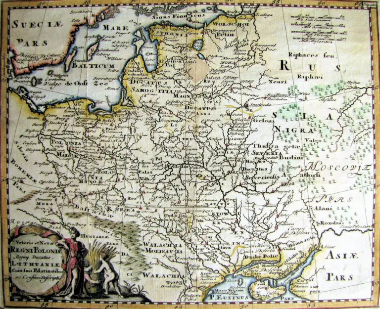 Veterius et Novæ REGNI POLONIÆ Magniq Ducatus, LITHUANIÆ Cum suis Palatinatibus ac Consinus Descriptio.