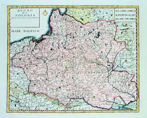 REGNO DI POLONIA, diviso nei suoi  Palatinati,