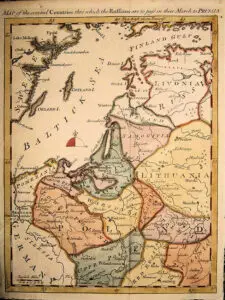MAP of the several Countries thro which the Russians are to pass in their March to PRUSSIA,