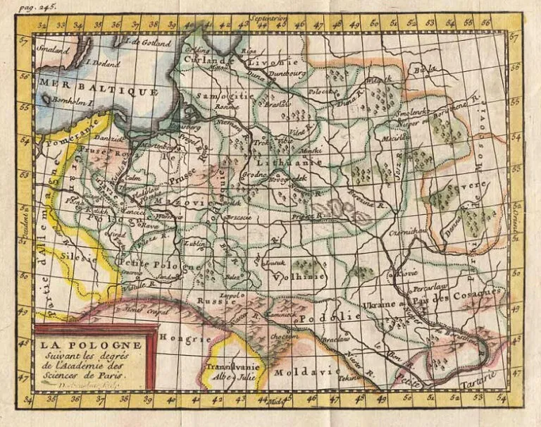 LA POLOGNE suivant les degrés de l