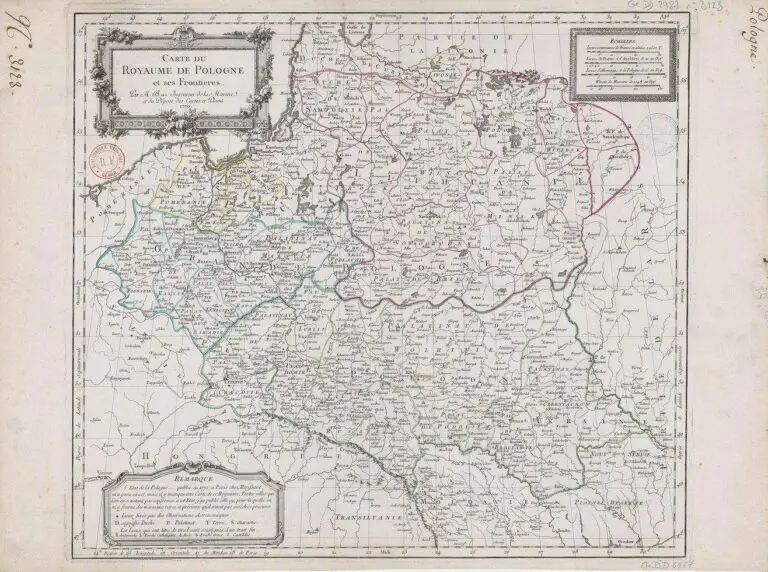 CARTE DU ROYAUME DE POLOGNE et ses Frontieres,