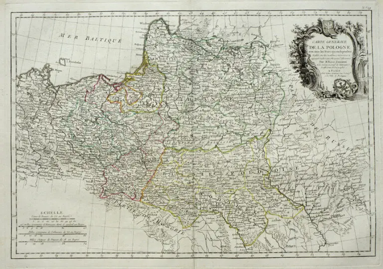 CARTE GENERALE DE LA POLOGNE avec tous les Etats qui en dependent,