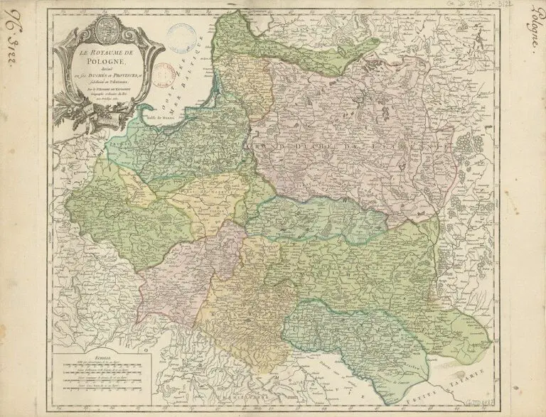 Le Royaume de Pologne divisé en ses duchés et provinces et subdivisé en Palatinats,