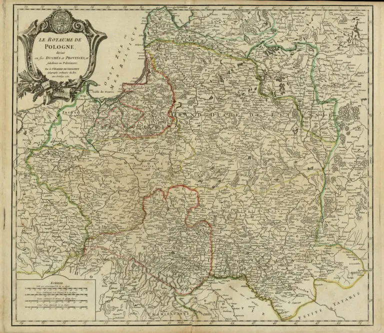 Le Royaume de Pologne divisé en ses duchés et provinces et subdivisé en Palatinats,
