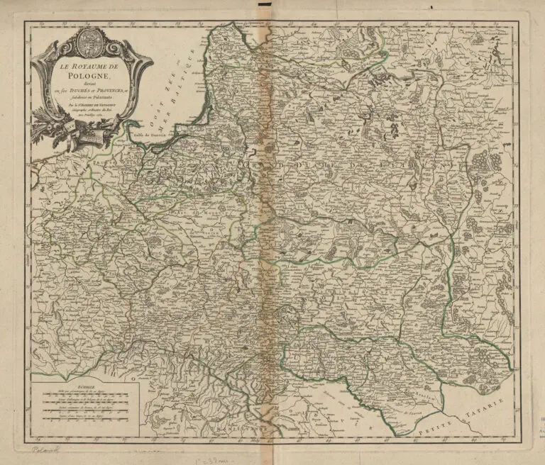 Le Royaume de Pologne divisé en ses duchés et provinces et subdivisé en Palatinats,